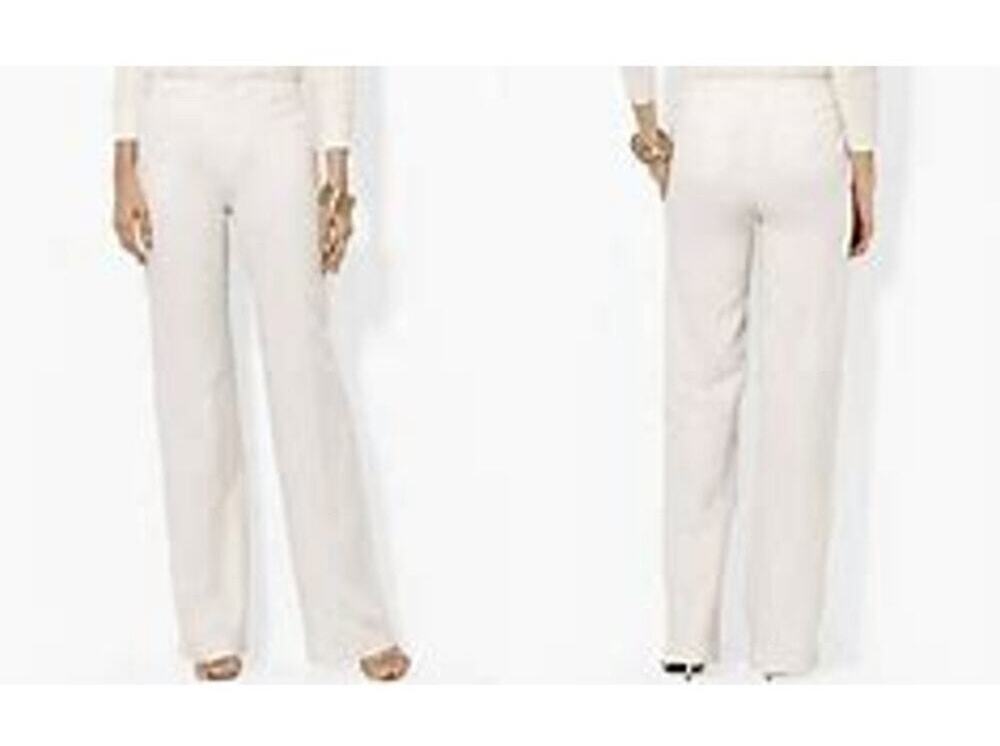 Lauren Ralph Lauren Devrouax White Linen Wide Leg Women’s Pants Plus Size: 14W